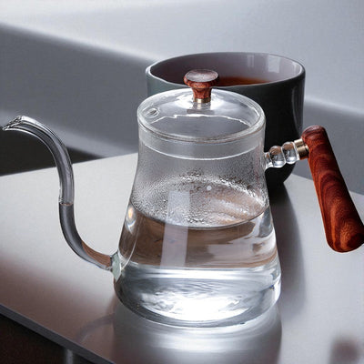 Transparente Glas Teekanne