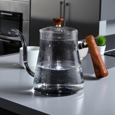 Transparente Glas Teekanne