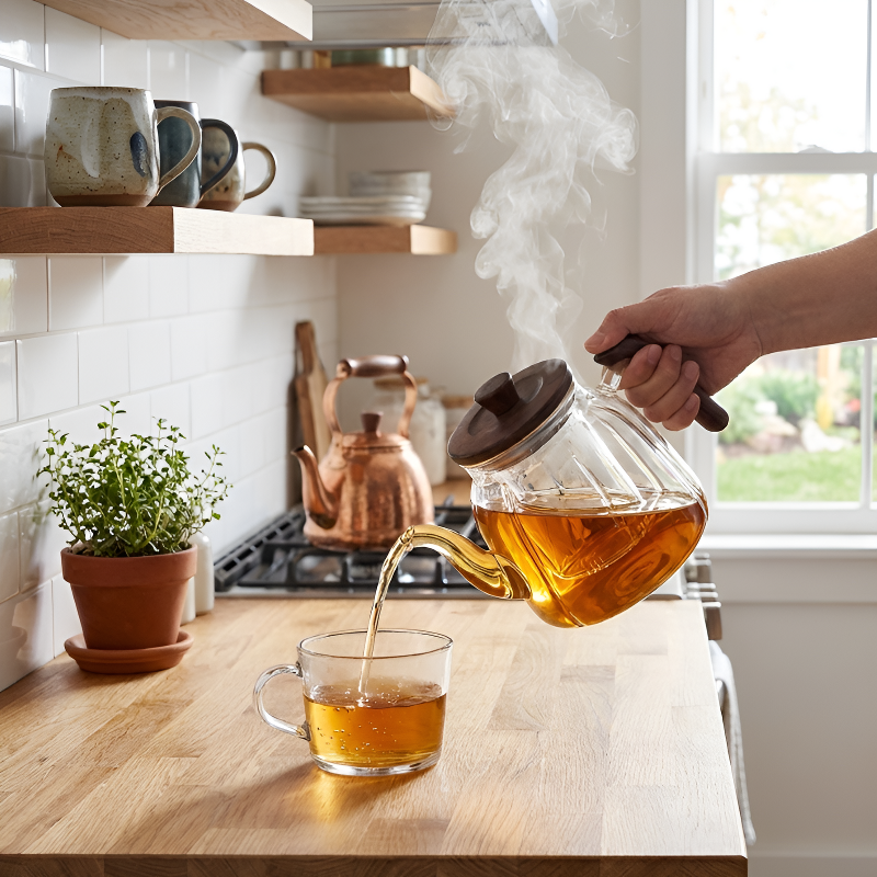 Transparente individuelle Teekanne