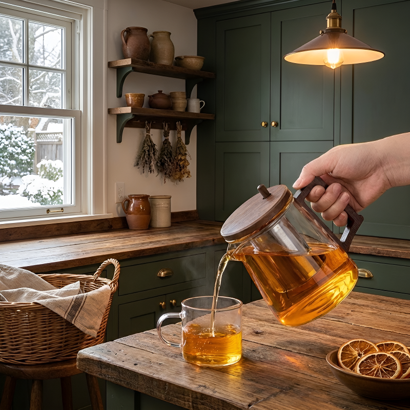 Transparente Teekanne 1 Person