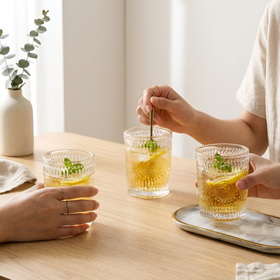 Transparentes marokkanisches Teeglas