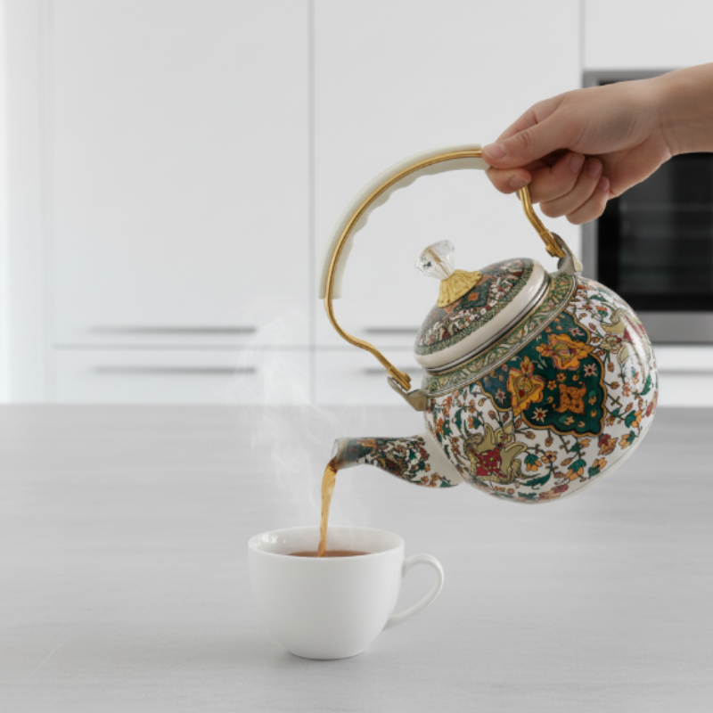 Türkische grüne Teekanne