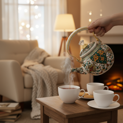 Türkische grüne Teekanne