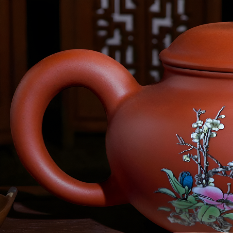 Vintage rote Teekanne