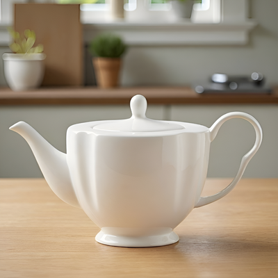 Weiße Design-Teekanne