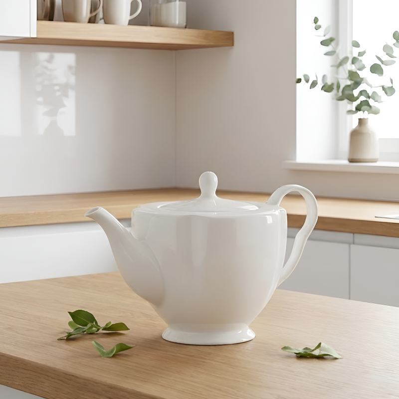 Weiße Design-Teekanne