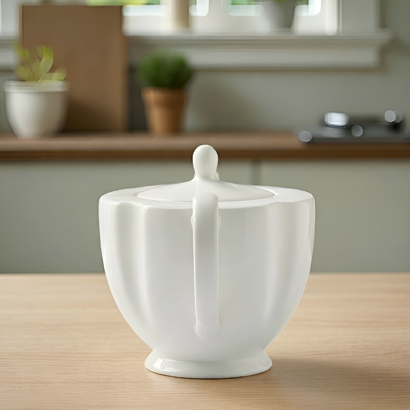 Weiße Design-Teekanne