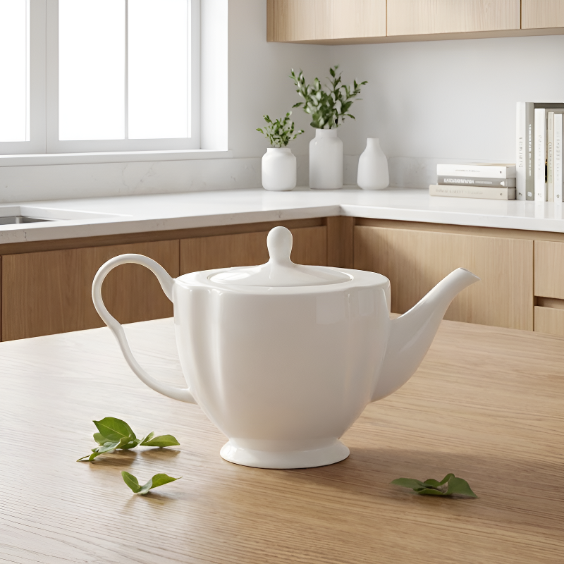 Weiße Design-Teekanne