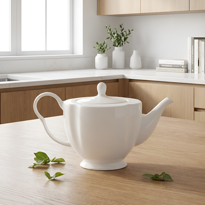 Weiße Design-Teekanne