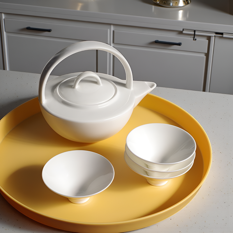 Weiße Feinporzellan-Teekanne