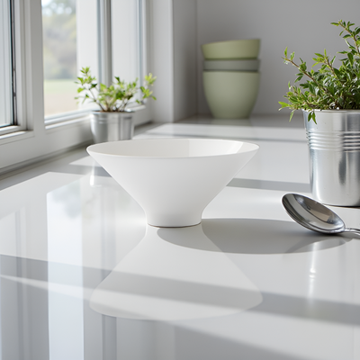 Weiße Feinporzellan-Teekanne