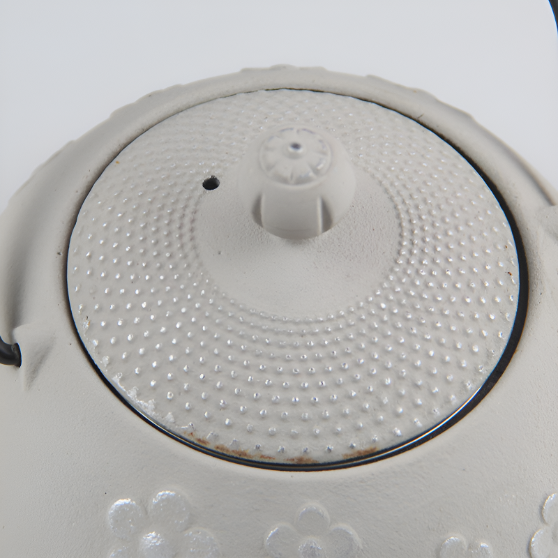 Weiße Gusseisen-Teekanne