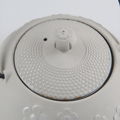 Weiße Gusseisen-Teekanne