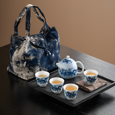 Weiße Teekanne Drache