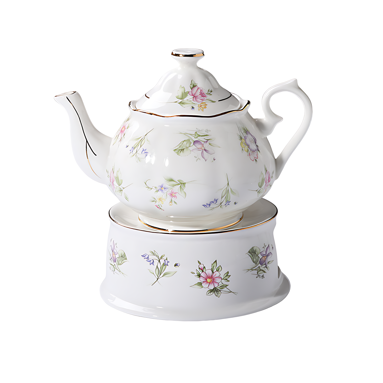 Weiße Teekanne Mit Stövchen