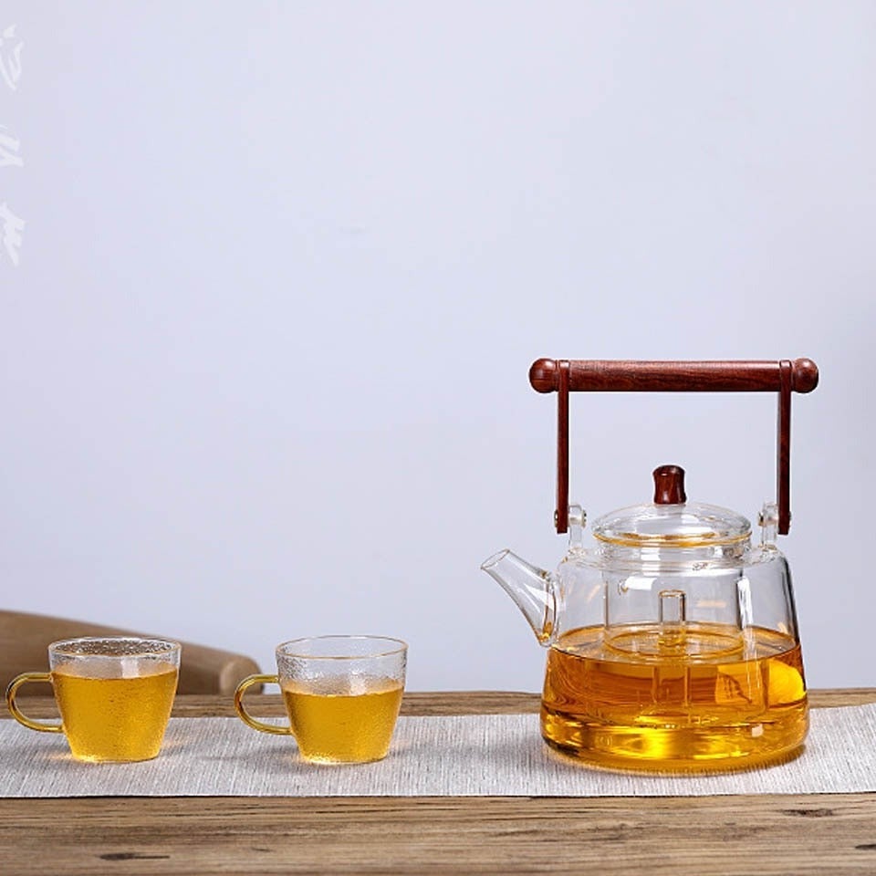 Teekanne Glas Mit Holzgriff