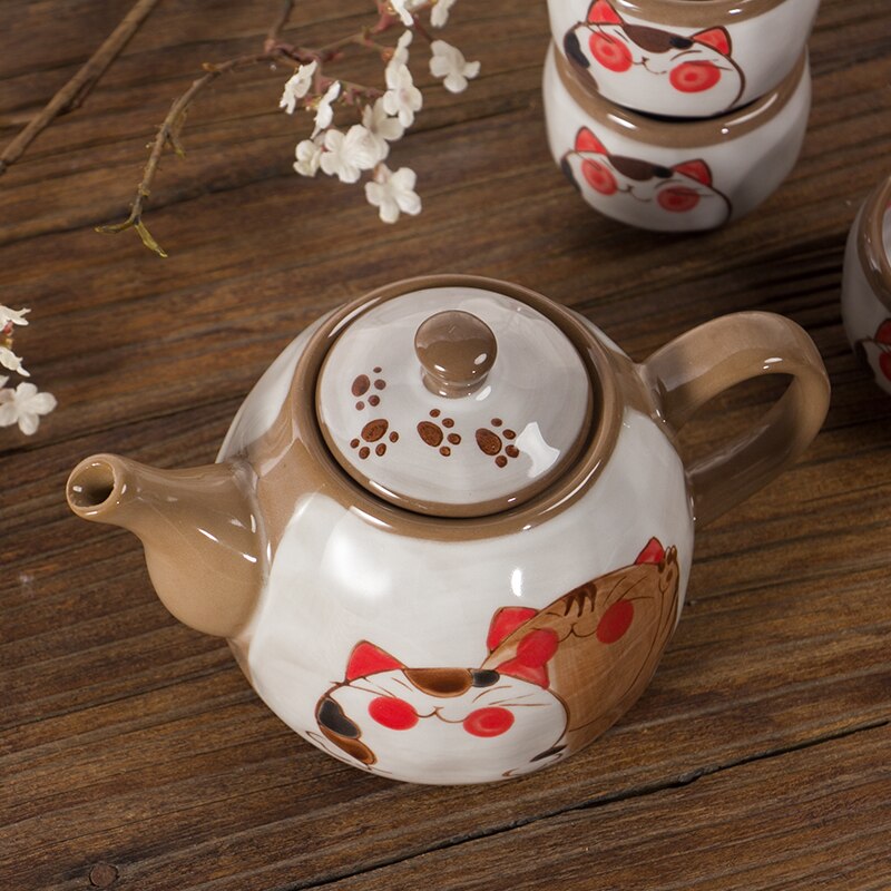 Teekanne Mit Tasse Katze